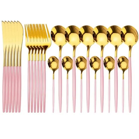 Utensilio De Cozinha Talher Para suplat Mesa De Jantar Mesa Posta 24pç Jogo De Talheres Faqueiro Com Alta Qualidade