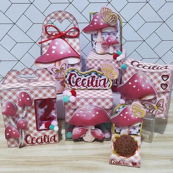 KIT FESTA LEMBRANCINHA LUXO COGUMELO