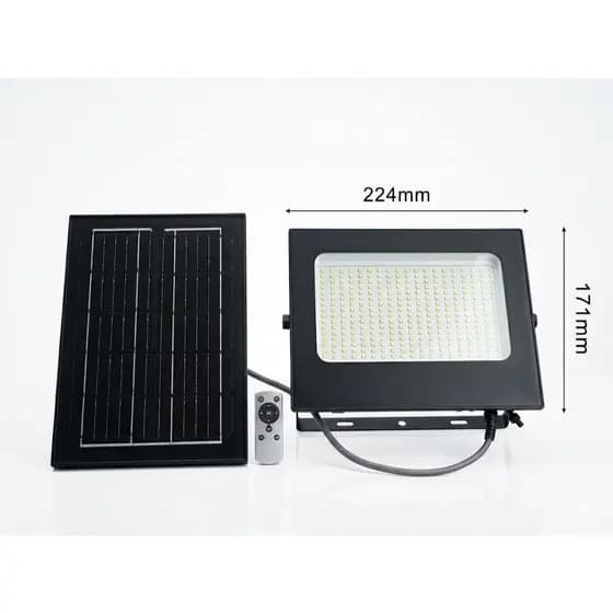 Kit Refletor Solar Led Holofote 500w Placa Solar Controle Remoto