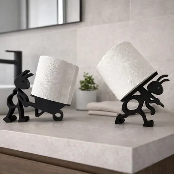 Porta Papel Higiênico Formigas Suporte Criativo Banheiro Lavabo Decoração Moderna Organizador