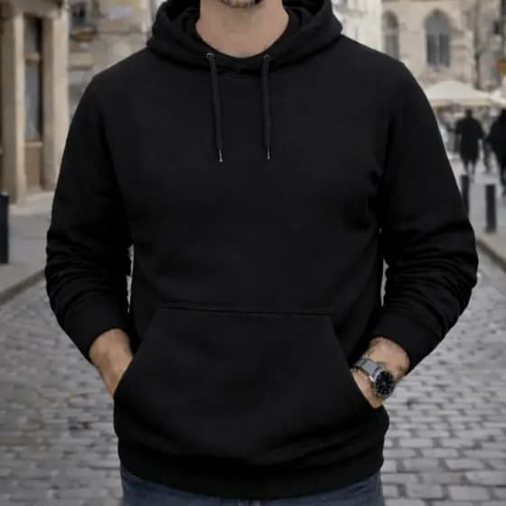 Blusa de Frio Moletom Capote Com Bolso Capuz Tecido Grosso Quente Abrigo Agasalho Inverno
