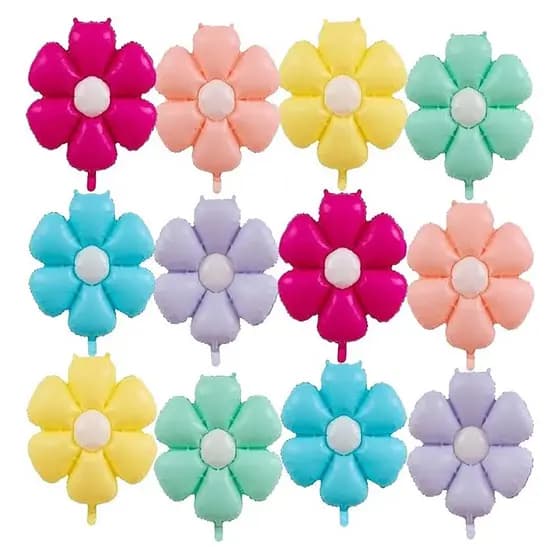 Kit 6 Balão Flor Margarida Pastel Decoração Festa Jardim 45cm Sortido