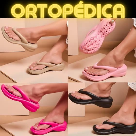Chinelo Feminino Ortopédico Idoso Macio Esporão Massageador Leve e Confotável Várias Cores