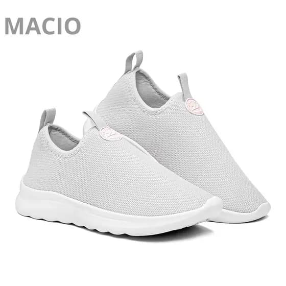 Tenis Calce Fácil Feminino Macio Leve Flexível Cinza