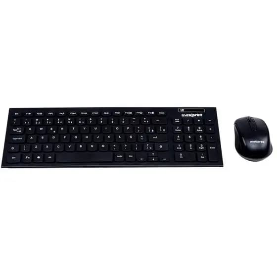 Kit Teclado e Mouse sem Fio Preto CW1001 - Maxprint
