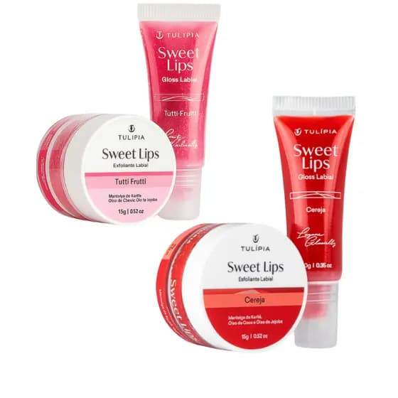 Kit Sweet Lips Tulípia Gloss e Esfoliante Labial Babygloss Hidragloss Hidratação e Maciez