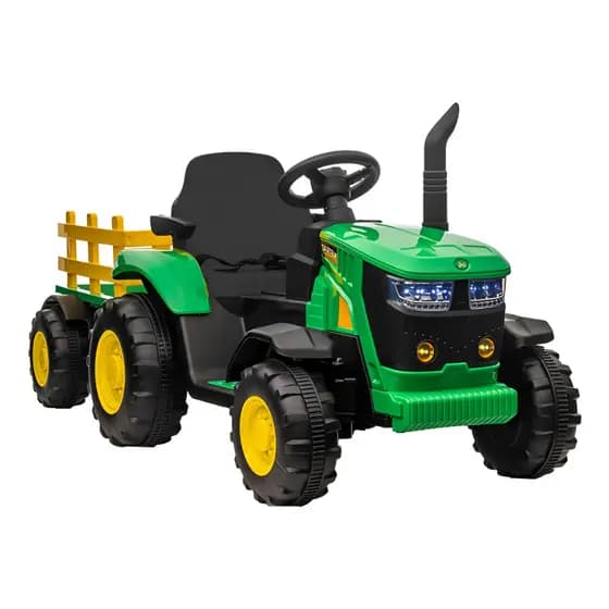 Trator Elétrico Infantil Quadriciclo com Carretinha e Controle Remoto Carrinho de Passeio Zippy