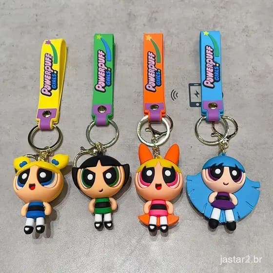 Anime O Chaveiro Powerpuff Girls Boneca Bolsa Escolar Pingente