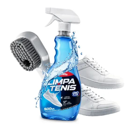 Kit Limpa Tênis + Escova Spray Premium Provita 500ml Limpeza Profunda Branqueia Remove Sujeira