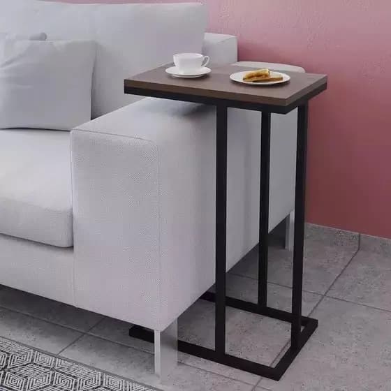 Mesa De Apoio Lateral Para Sofá Ou Cama Estilo Industrial Mesinha para Notebook Mesinha Lateral Sofá