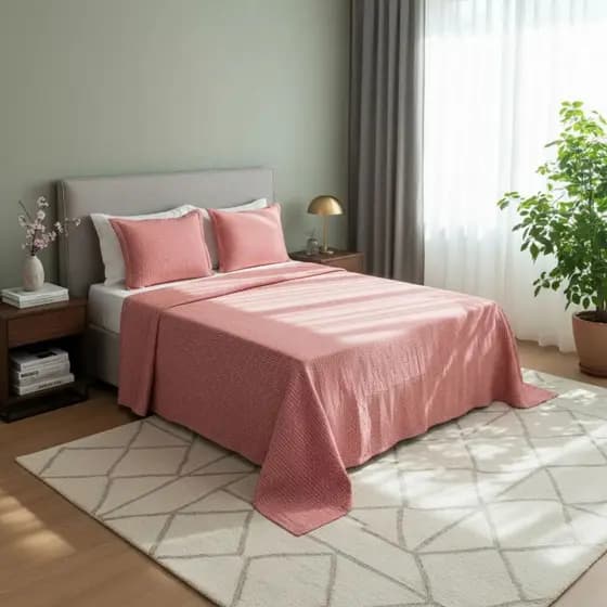 Colcha Cobre Leito Queen 3 Peças Tecido Bouti Boutis Piquet