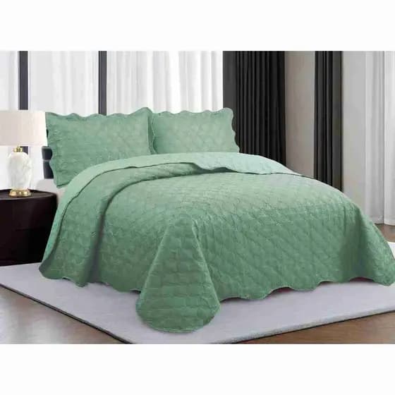 Kit Cobre Leito Colcha Casal Prime Palazzo Luxo 3 Peças Matelassê Ultrassônico