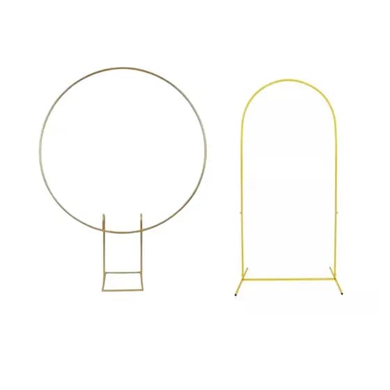 Kit Arco Redondo + Arco Romano Dourado Para Decoração De Festas Eventos