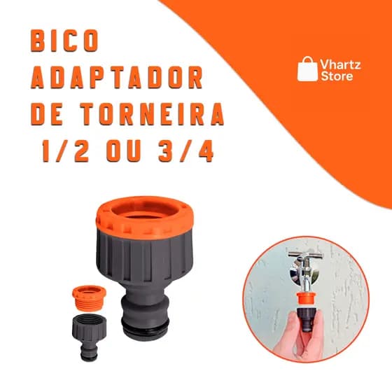 Bico Adaptador Torneira 3/4 x 1/2 para Engate Rapido 1/2 Tanquinho Maquina Antivazamento