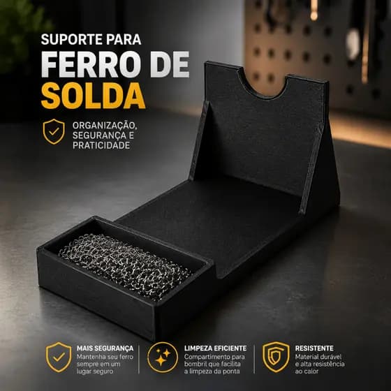 Suporte para Ferro de Solda Com Limpador de ponta