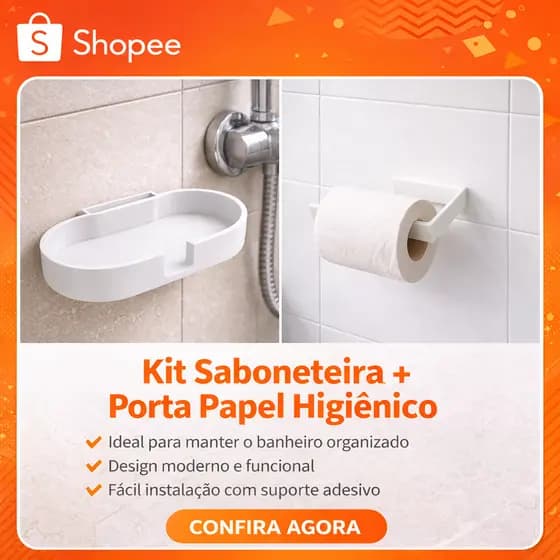 Saboneteira + Suporte de Papel Higienico KIT Resistente Casa Banheiro Qualidade