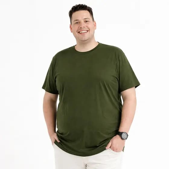 Camiseta Básica Masculina Plus sie 100% Algodão Blusa Plus Size Masculina 100% Algodão