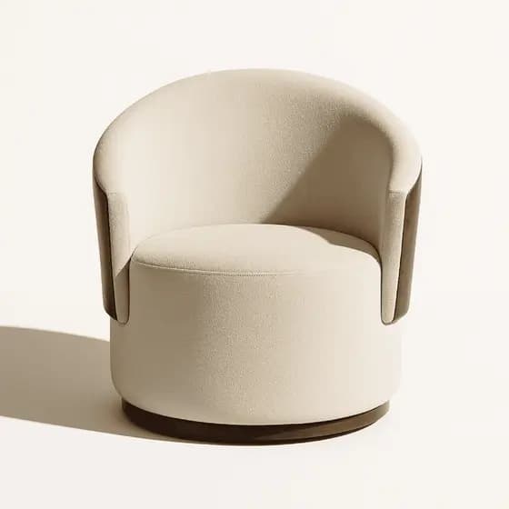 Poltrona Orgânica Aisha para Sala - Poltrona Decoração e Recepção Em Boucle E Compose Whisky Luxo