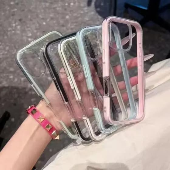Capa De Telefone Para iPhone 17 16 15 14 13 12 Pro Max 11 16PLUS 16PRO Acrílico Doce Cor Quadro Claro À Prova De Choque