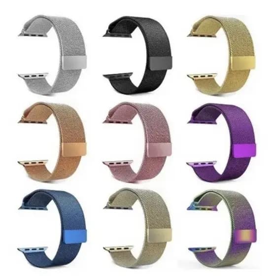 Pulseiras Milanesa Metal para Apple Watch Smart Relógios 38mm 40mm 41mm 42mm 44mm 45mm 47mm 49mm Yan
