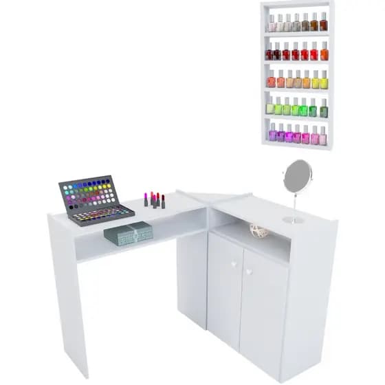 Mesinha Manicure L Para Salao + Expositor Porta Esmaltes