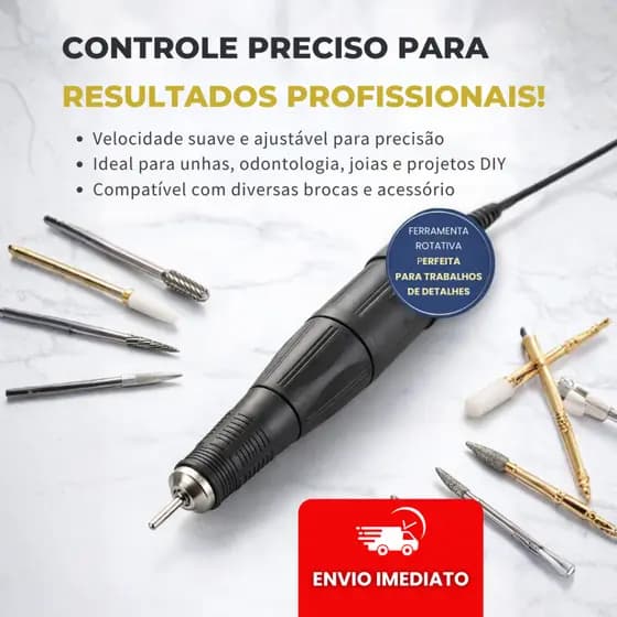 Caneta Motor Strong Elétrico US-210 Profissional 35.000 RPM - Lixa Elétrica 30V - SQ8810