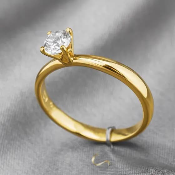 Anel Fino Com Zircônia Noivado Antialérgico Ouro 18k Banhado