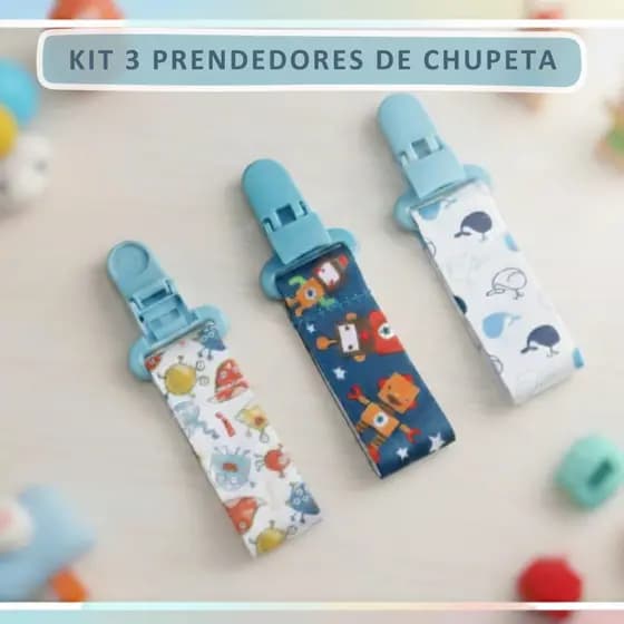 Prendedor De Chupeta Bico Bebê Kit Com 3 unidades Universal Menina Menino MAM NUK LILLO ENVIO RAPIDO