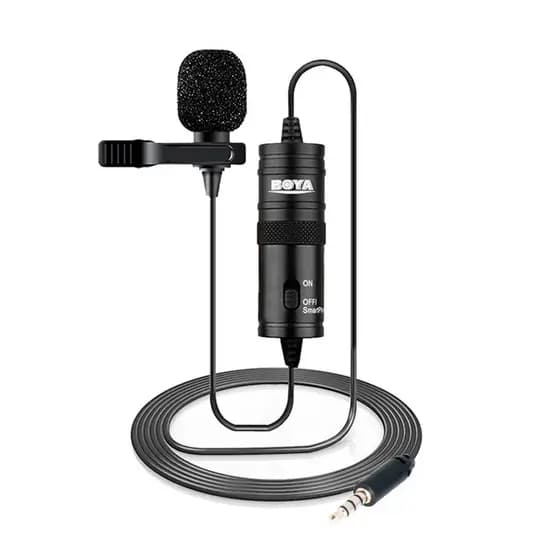 Microfone Lapela Boya By-m1 3.5mm Plug Play Preto