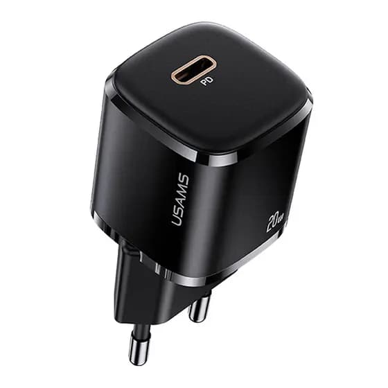 Carregador de Parede Usams 20W Pd 1x Porta Tipo C Preto