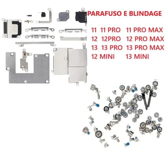 Blindagem + Parafusos Kit Para 8 PLUS XR XS 11 PRO MAX 12 PRO MAX 13 PRO MAX 14 PRO MAX 15 PRO 16 Pro 12 MINI 13 MINI