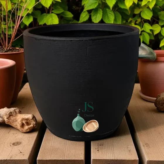 Vaso de Planta Grande Redondo Bojo Grafiato 46 cm de altura e 52 cm de Diâmetro Perfeito para Árvores Frutíferas