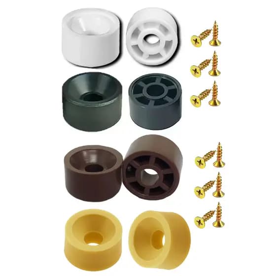 Kit 10, 20, 30, 40 e 50 Suporte de Prateleira 10x15 Redondo Branco ou Preto Bolinha para Móveis Armário Com Parafuso