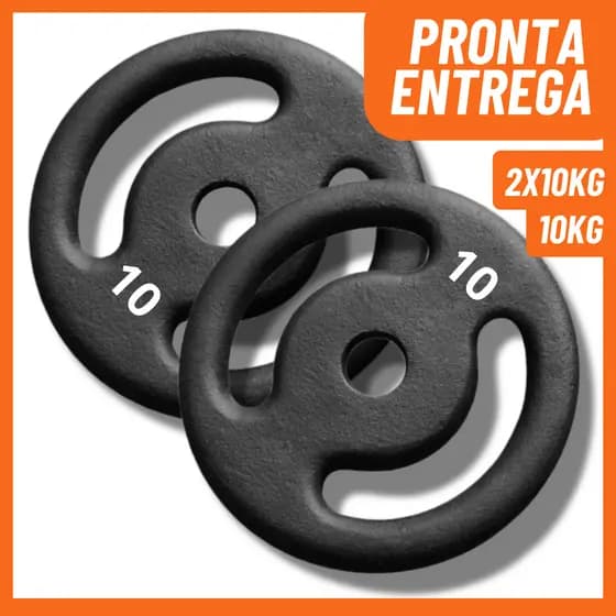 Par Anilhas Musculação 10kg Pintada (20kg Total) Peso Para Exercícios Academia Treino em Casa