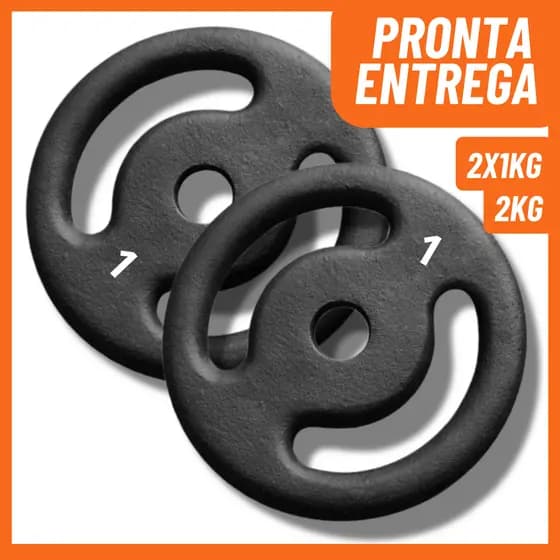 Anilhas 1kg Pintada cor preta (2 und.) Pegada Anatômica | Pronta Entrega