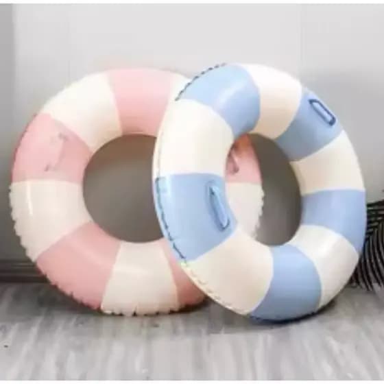 Boia listrada com alça | Boia piscina | Boia inflável com alça