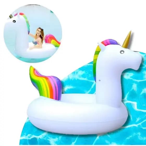 Boia de Unicórnio Brinquedo aquático praia piscina e mar