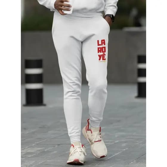 Calça Moletom Jogger Unissex ou Pantalona Feminina Estampada Axé Fé Laroyê Exu Pombagira Mojuba Umbanda Candomblé