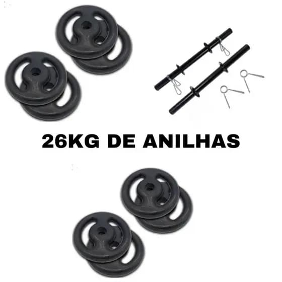 Kit Anilhas Pintadas Total - 26kg Anilha de Ferro