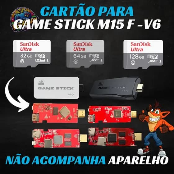 Cartão de Memoria para Game Stick M15 - V6 - V7 Atualizado