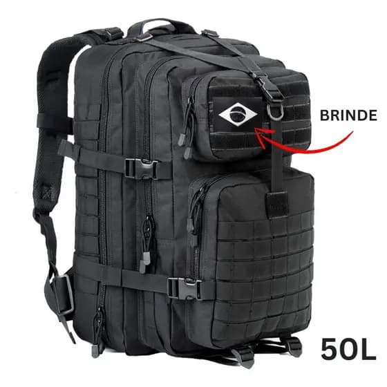 Mochilas táticas militares de alta qualidade, de 30L, 40L e 50L, para atividades ao ar livre.