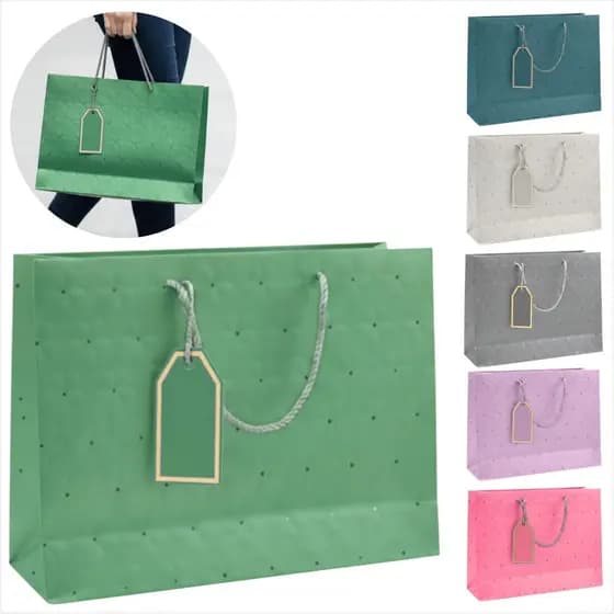 Embalagem para Presente Kit 12 Sacolas Grandes Papel Texturizada Flores Luxo com Alça Grande Bolsa Premium