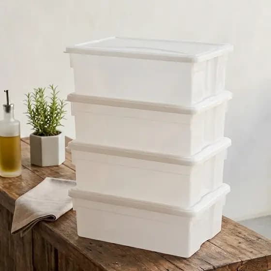 Kit 4 Caixa Organizadora 11L Geladeira Freezer para Carnes e Açougue