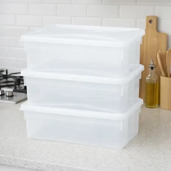 Kit 3 Organizadores de Geladeira 11 Litros, P/Frios, Congelados Freezer Branca