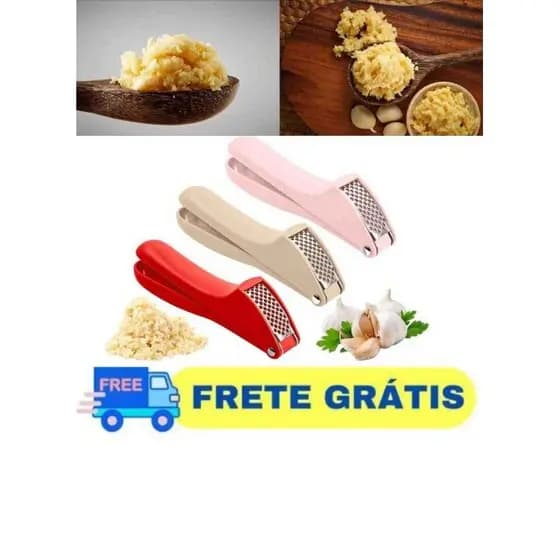 Espremedor Triturador De Alho Em Aço Inox E Plástico Premium UZ Envio Imediato