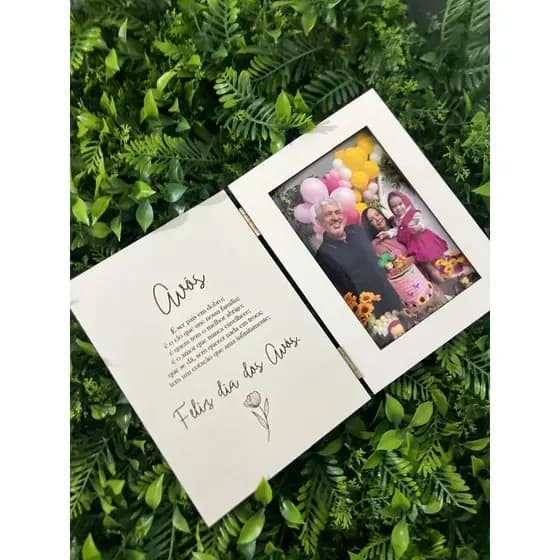 Porta Retrato Livro Presente Para Mãe Pai Avós Personalizado Lembrancinhas Dia Dos Pais Em MDF Branco