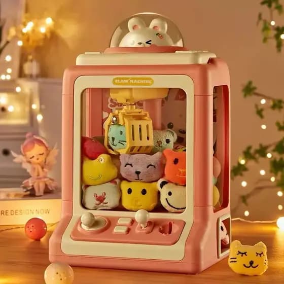 Máquina de Diversão Pega Ursinhos Maquininha De Pegar Bichinho Infantil Garra Com Fichas e brindes