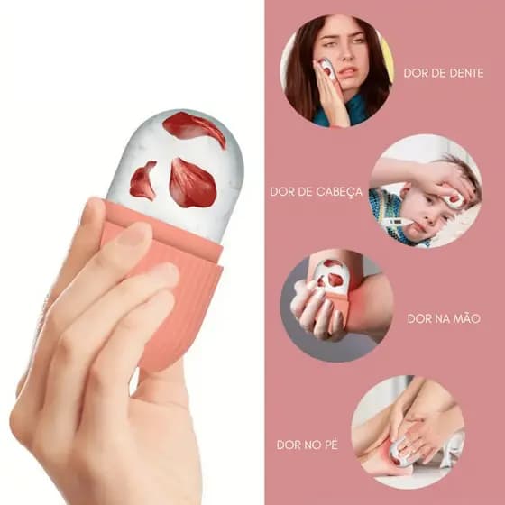 Rolo Facial de Gelo em Silicone Massageador para Cuidados Faciais