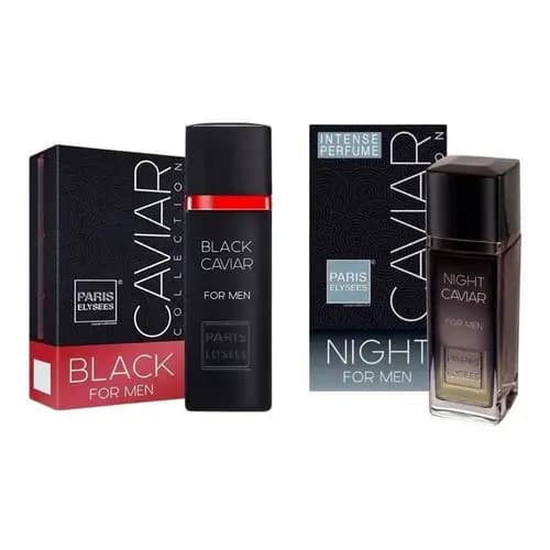 Kit Perfume Masculino Black Caviar & Night Caviar Edt - 100 Ml - Paris Elysees Homem - Envio Rápido
