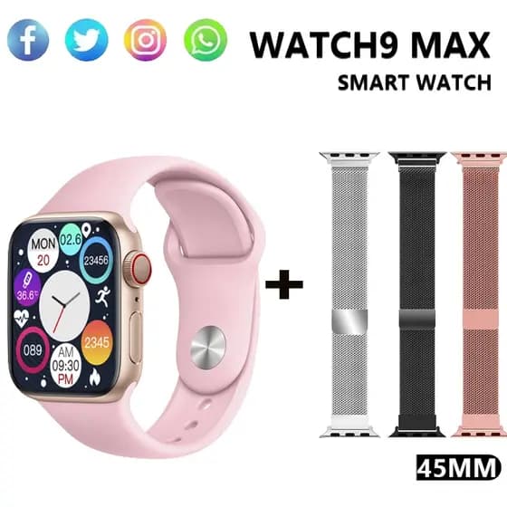 2025 Smartwatch WATCH9 45MM Original Relógio esportivo com tela HD de 2,19” Lembrete de mensagem de voz e chamada